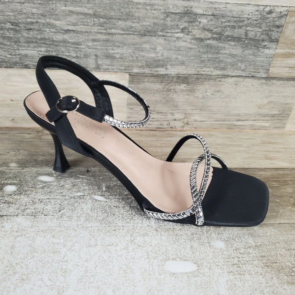 Touch Ups By Benjamin Sunny Womens Sandals‎ Sz 11 Black Ankle Strap Flare Heel
